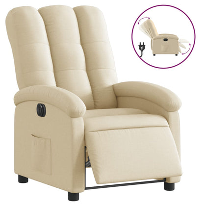 Poltrona Elettrica Reclinabile Crema in Tessuto | homemem39