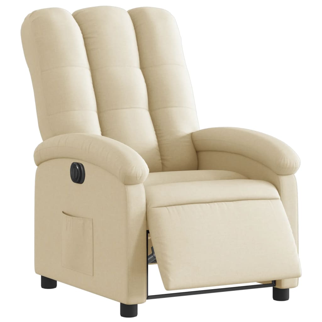 Poltrona Elettrica Reclinabile Crema in Tessuto | homemem39