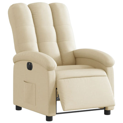 Poltrona Elettrica Reclinabile Crema in Tessuto | homemem39