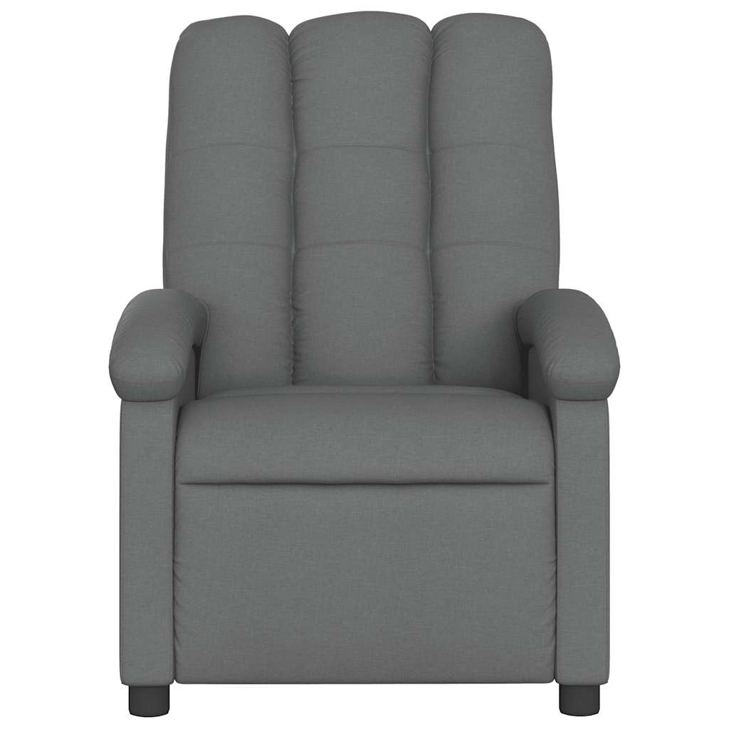 Poltrona Reclinabile Massaggio Elettrica Grigio Scuro Tessuto | homemem39