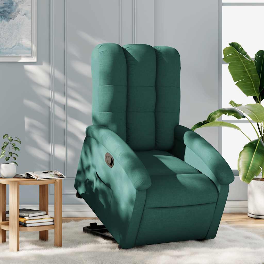 Poltrona Alzapersona Reclinabile Verde Scuro in Tessuto | homemem39