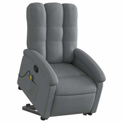 Poltrona Alzapersona Massaggi Reclinabile Grigio Scuro Tessuto | homemem39
