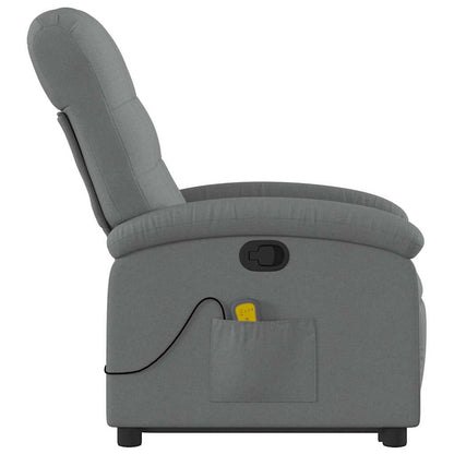 Poltrona Alzapersona Massaggi Reclinabile Grigio Scuro Tessuto | homemem39