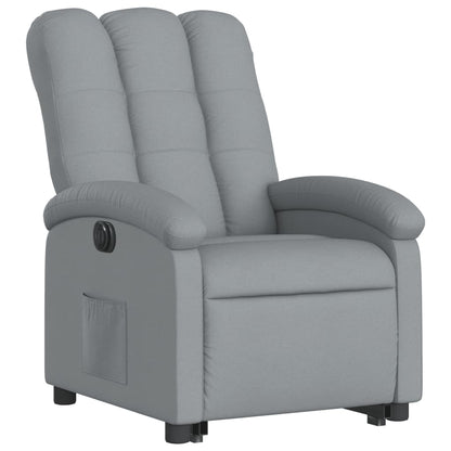 Poltrona Reclinante Alzapersona Elettrica Grigio Chiaro Tessuto - homemem39