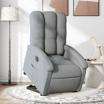 Poltrona Reclinante Alzapersona Elettrica Grigio Chiaro Tessuto | homemem39