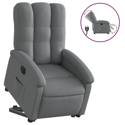 Poltrona Alzapersona Reclinabile Elettrica Grigio Scuro Tessuto | homemem39