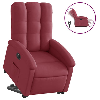 Poltrona Alzapersona Reclinabile Elettrica Rosso Vino Tessuto | homemem39