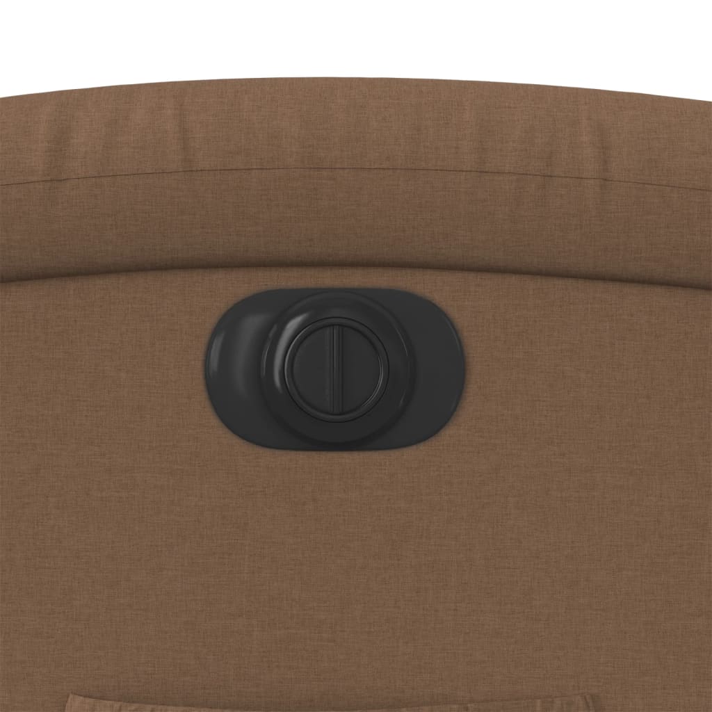 Poltrona Alzapersona Reclinabile Elettrica Marrone Tessuto - homemem39