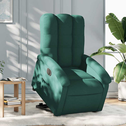 Poltrona Alzapersona Reclinabile Elettrica Verde Scuro Tessuto | homemem39
