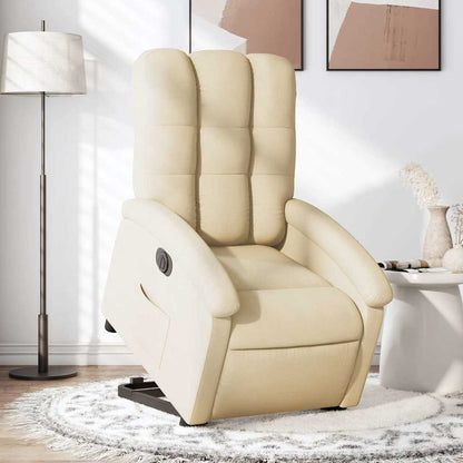 Poltrona Alzapersona Reclinabile Elettrica Crema in Tessuto | homemem39