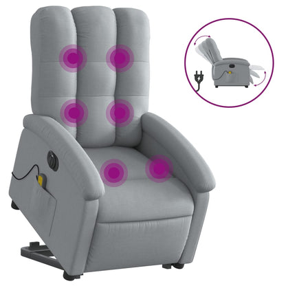Poltrona Alzapersona Massaggi Elettrica Grigio Chiaro Tessuto | homemem39