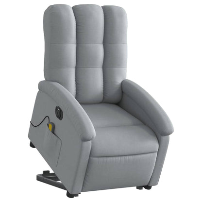 Poltrona Alzapersona Massaggi Elettrica Grigio Chiaro Tessuto | homemem39