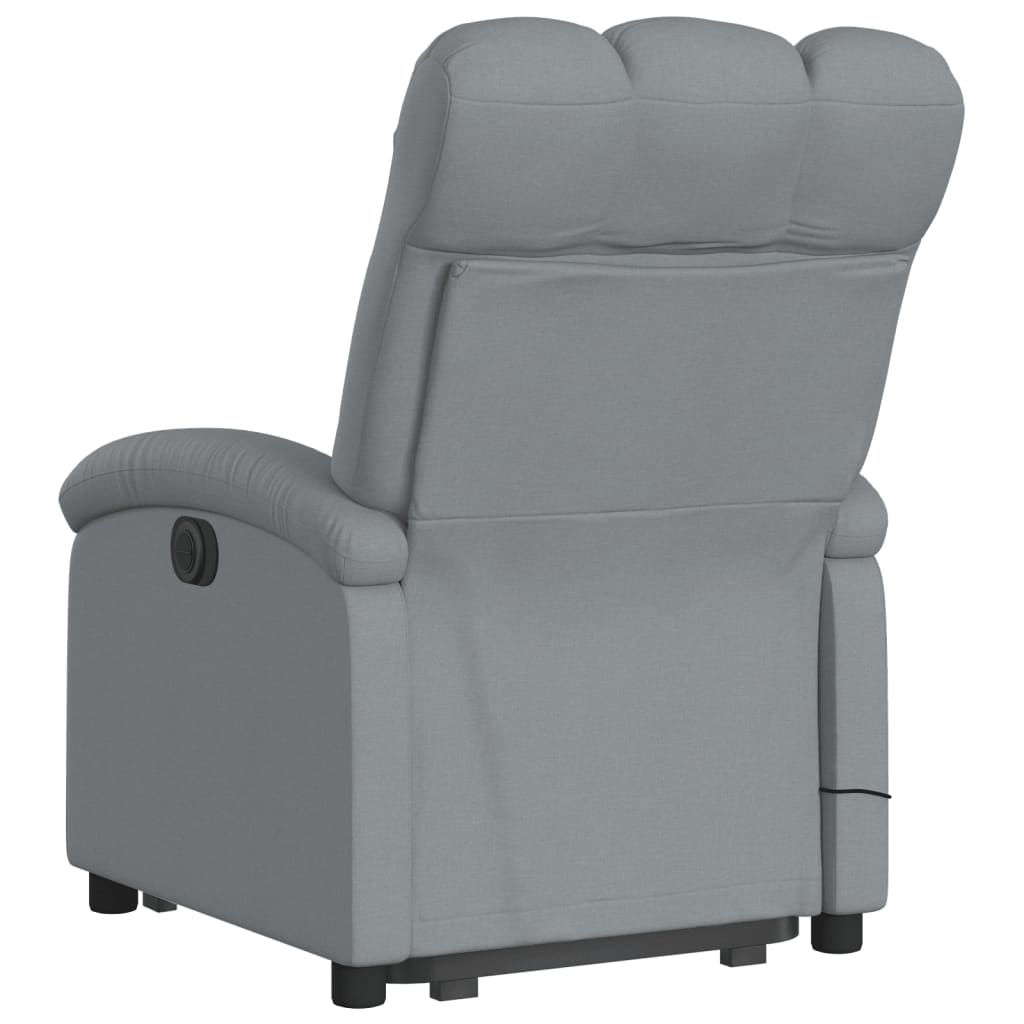 Poltrona Alzapersona Massaggi Elettrica Grigio Chiaro Tessuto | homemem39