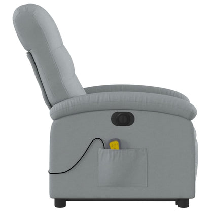 Poltrona Alzapersona Massaggi Elettrica Grigio Chiaro Tessuto | homemem39