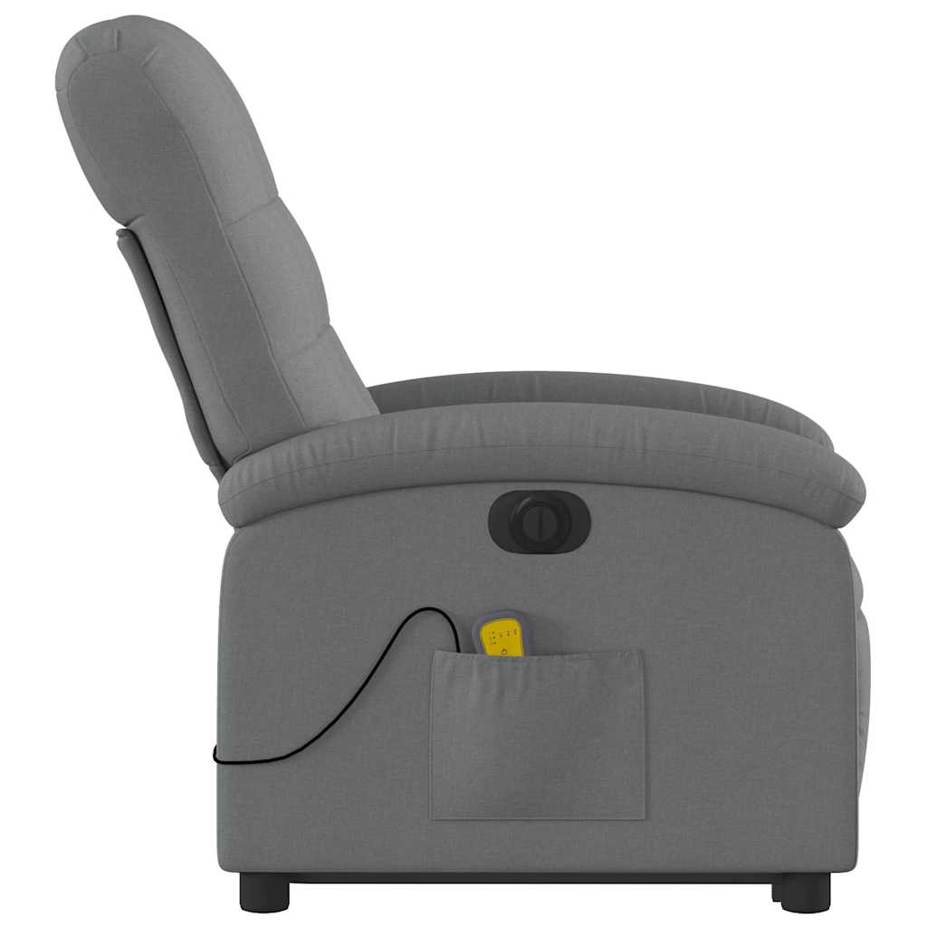 Poltrona Alzapersona Massaggi Elettrica Grigio Scuro Tessuto | homemem39