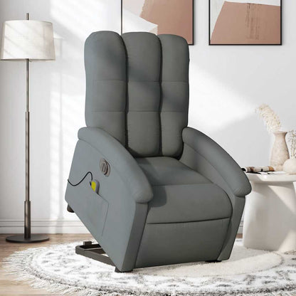 Poltrona Alzapersona Massaggi Elettrica Grigio Scuro Tessuto | homemem39