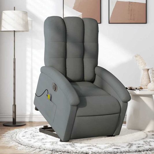 Poltrona Alzapersona Massaggi Elettrica Grigio Scuro Tessuto | homemem39