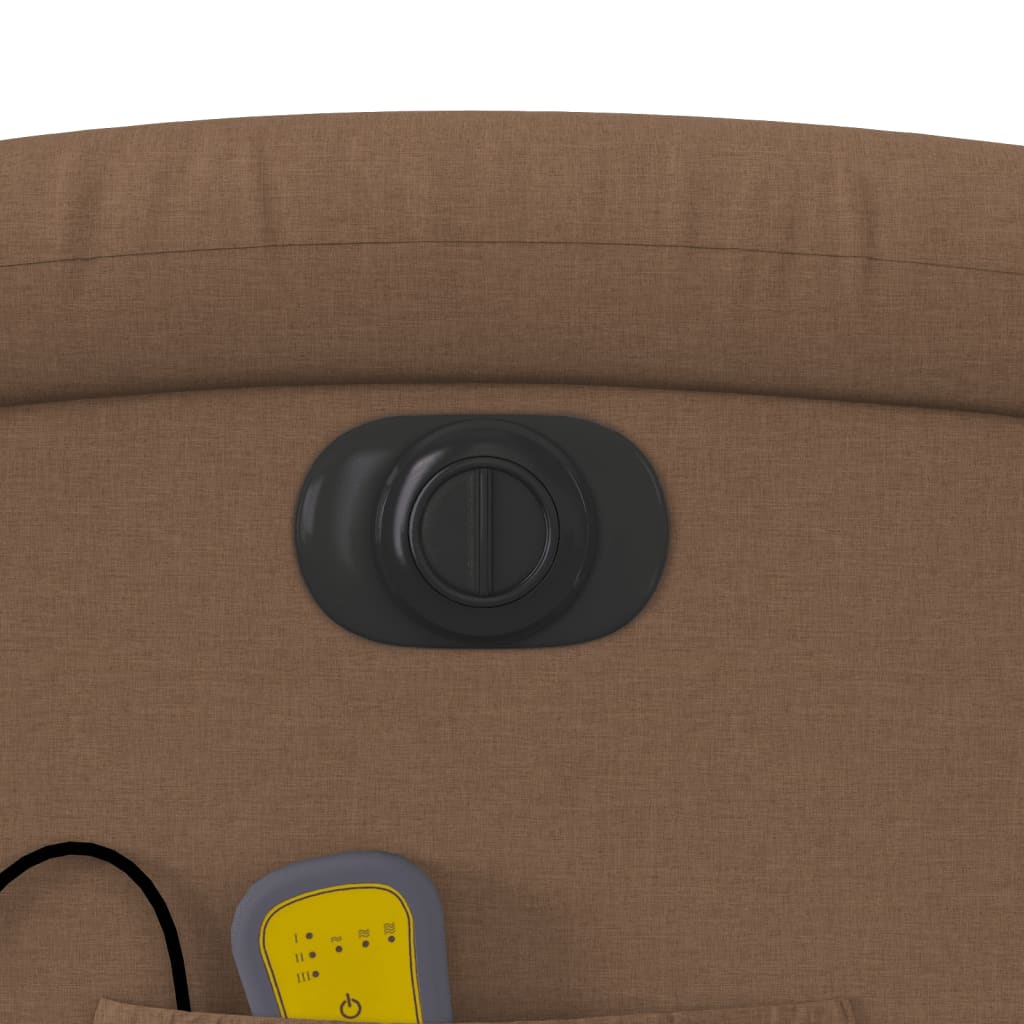Poltrona Alzapersona Massaggiante Elettrica Marrone Tessuto - homemem39