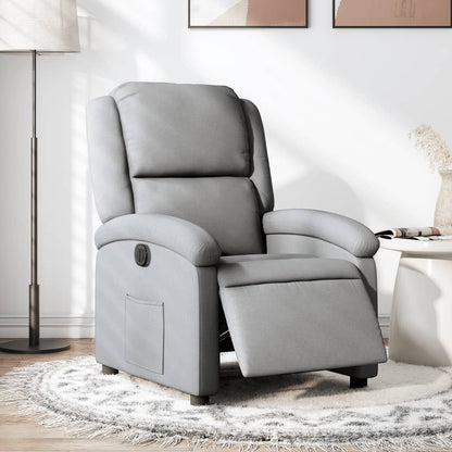 Poltrona Elettrica Reclinabile Grigio Chiaro in Tessuto | homemem39