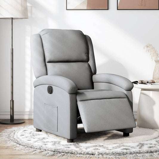 Poltrona Elettrica Reclinabile Grigio Chiaro in Tessuto | homemem39
