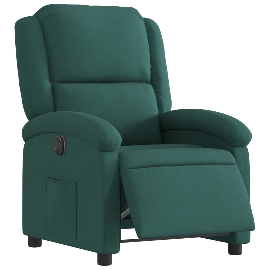 Poltrona Elettrica Reclinabile Verde Scuro in Tessuto | homemem39