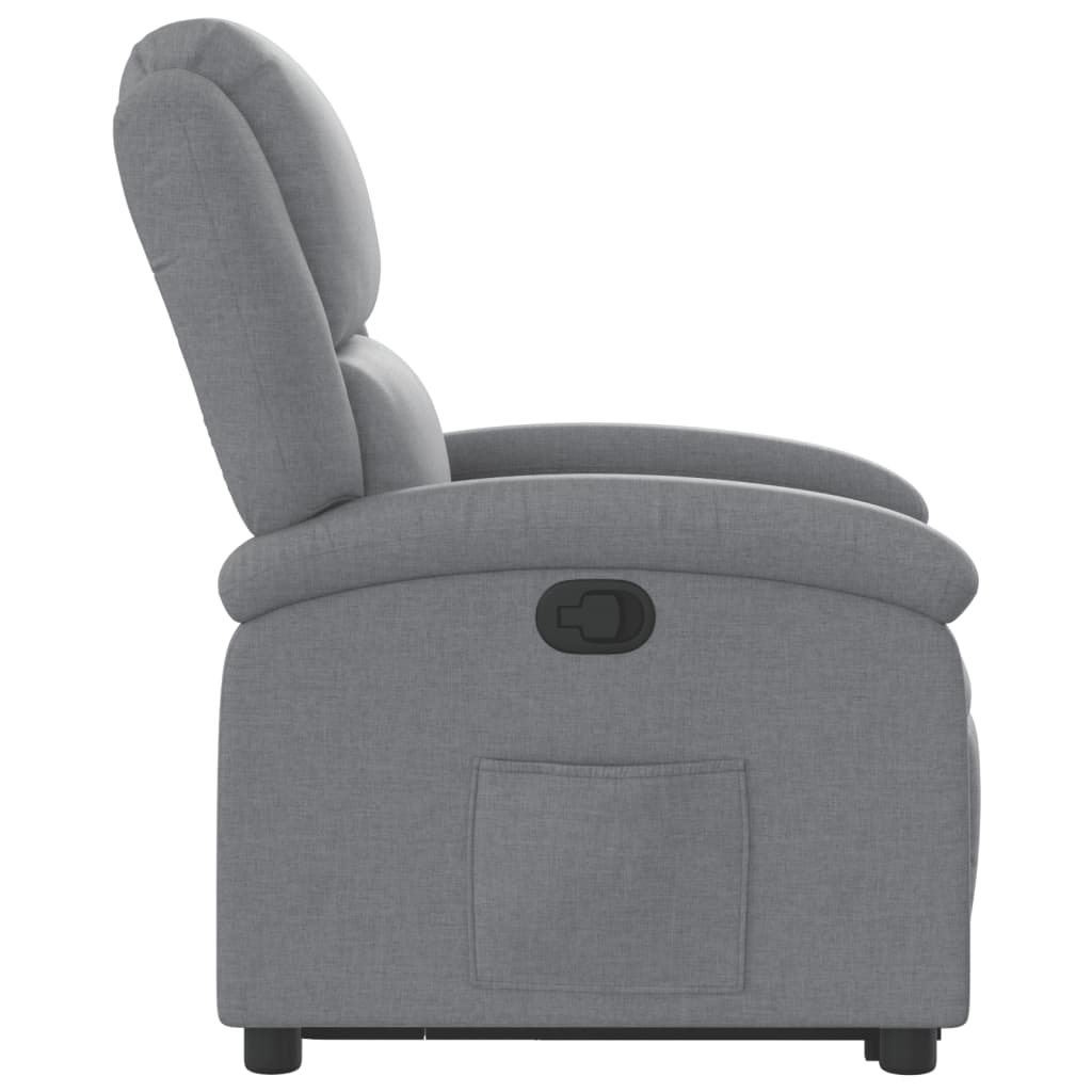 Poltrona Alzapersona Reclinabile Grigio Chiaro in Tessuto | homemem39