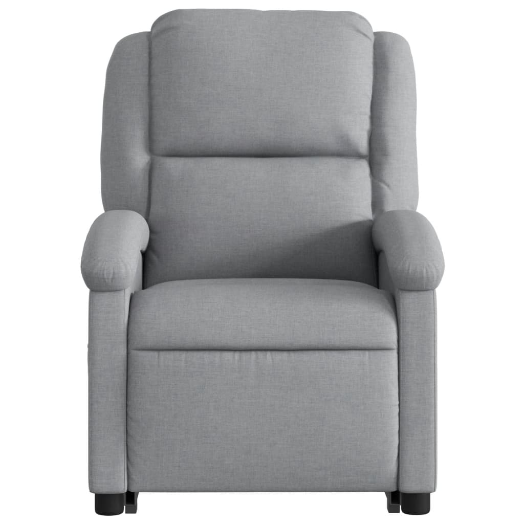 Poltrona Alzapersona Massaggi Reclinabile Grigio Chiaro Tessuto - homemem39