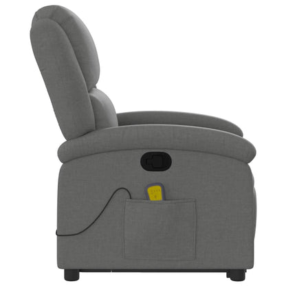 Poltrona Alzapersona Massaggi Reclinabile Grigio Scuro Tessuto - homemem39