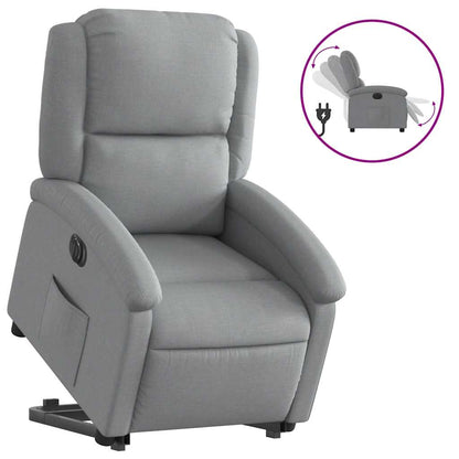 Poltrona Reclinante Alzapersona Elettrica Grigio Chiaro Tessuto | homemem39