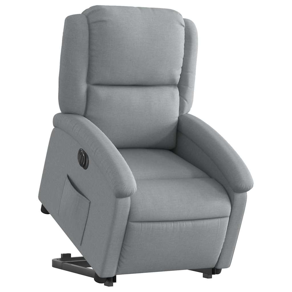 Poltrona Reclinante Alzapersona Elettrica Grigio Chiaro Tessuto | homemem39