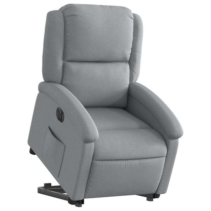 Poltrona Reclinante Alzapersona Elettrica Grigio Chiaro Tessuto | homemem39