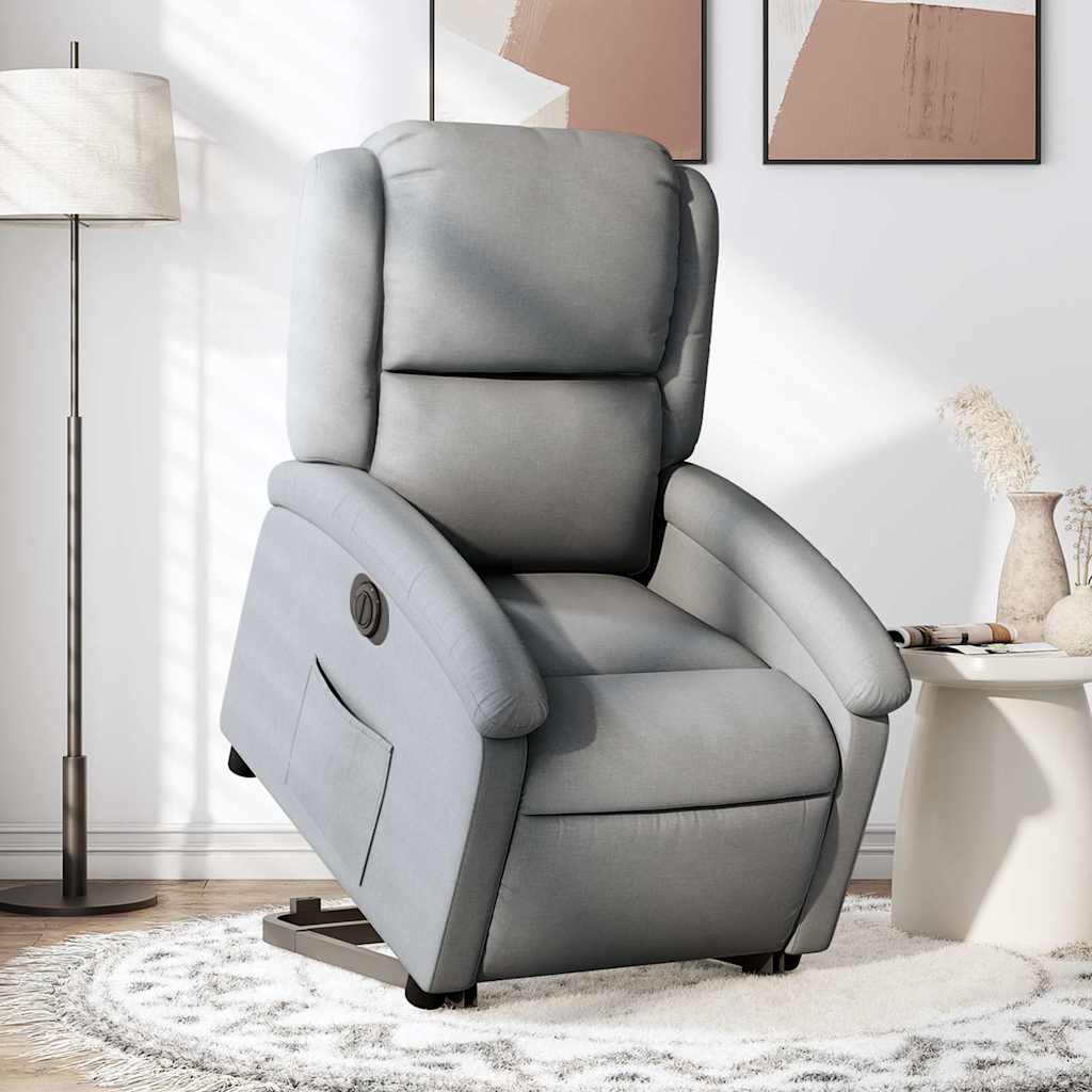 Poltrona Reclinante Alzapersona Elettrica Grigio Chiaro Tessuto | homemem39
