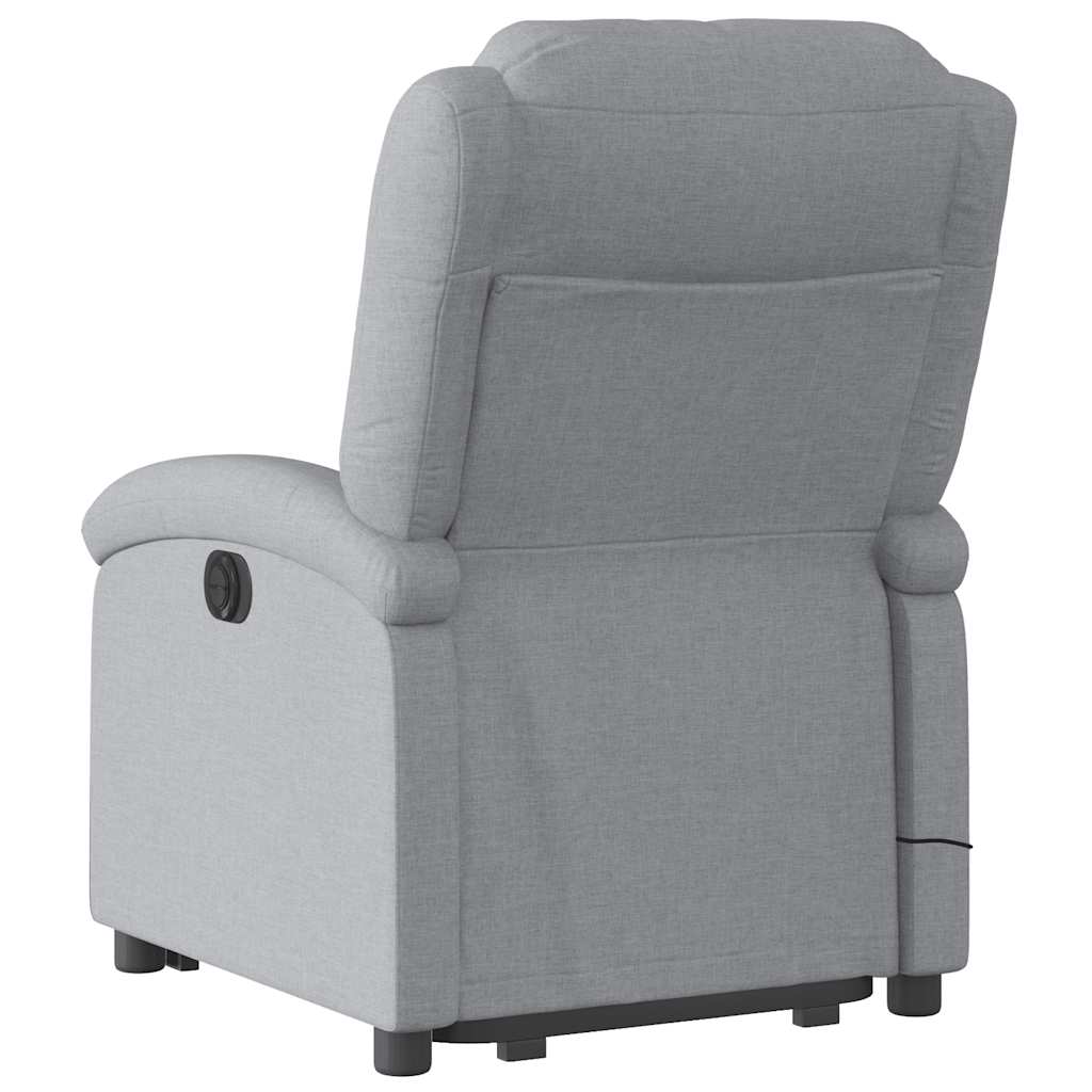 Poltrona Alzapersona Massaggi Elettrica Grigio Chiaro Tessuto | homemem39