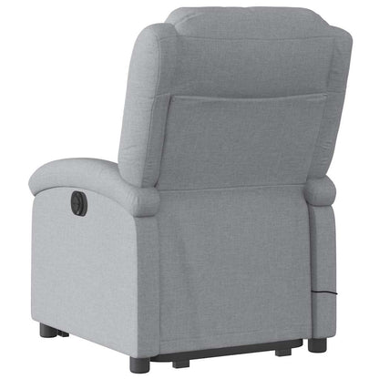Poltrona Alzapersona Massaggi Elettrica Grigio Chiaro Tessuto | homemem39