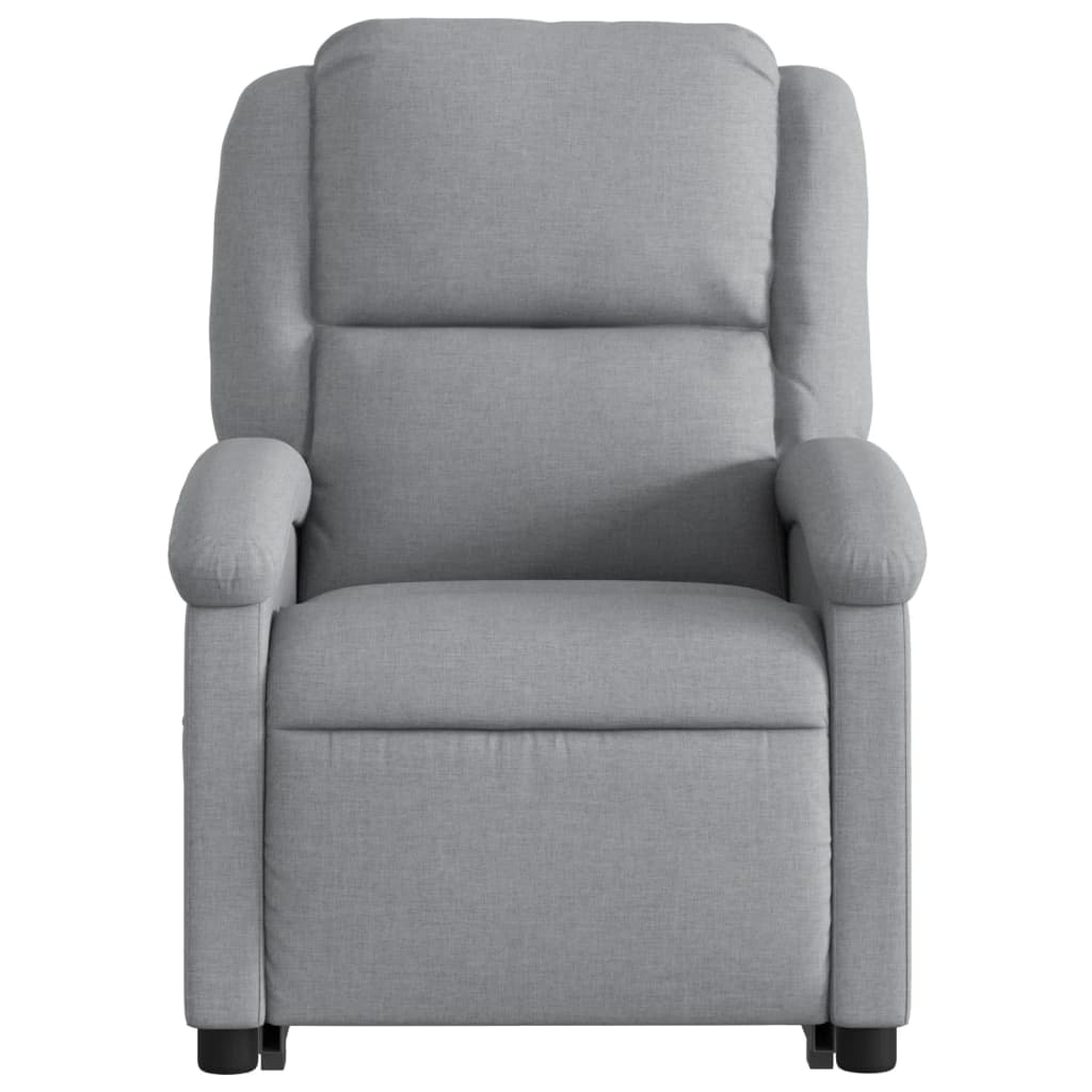 Poltrona Alzapersona Massaggi Elettrica Grigio Chiaro Tessuto - homemem39