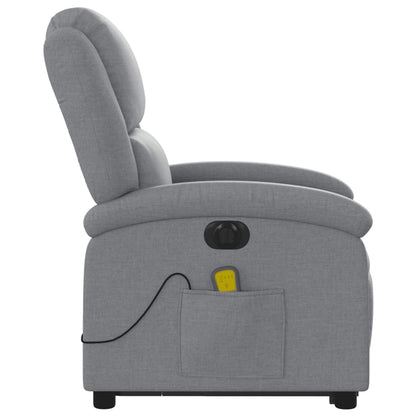 Poltrona Alzapersona Massaggi Elettrica Grigio Chiaro Tessuto | homemem39
