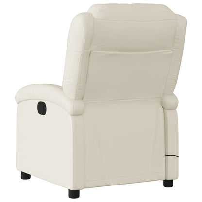 Poltrona Massaggiante Elettrica Reclinabile Crema Similpelle | homemem39