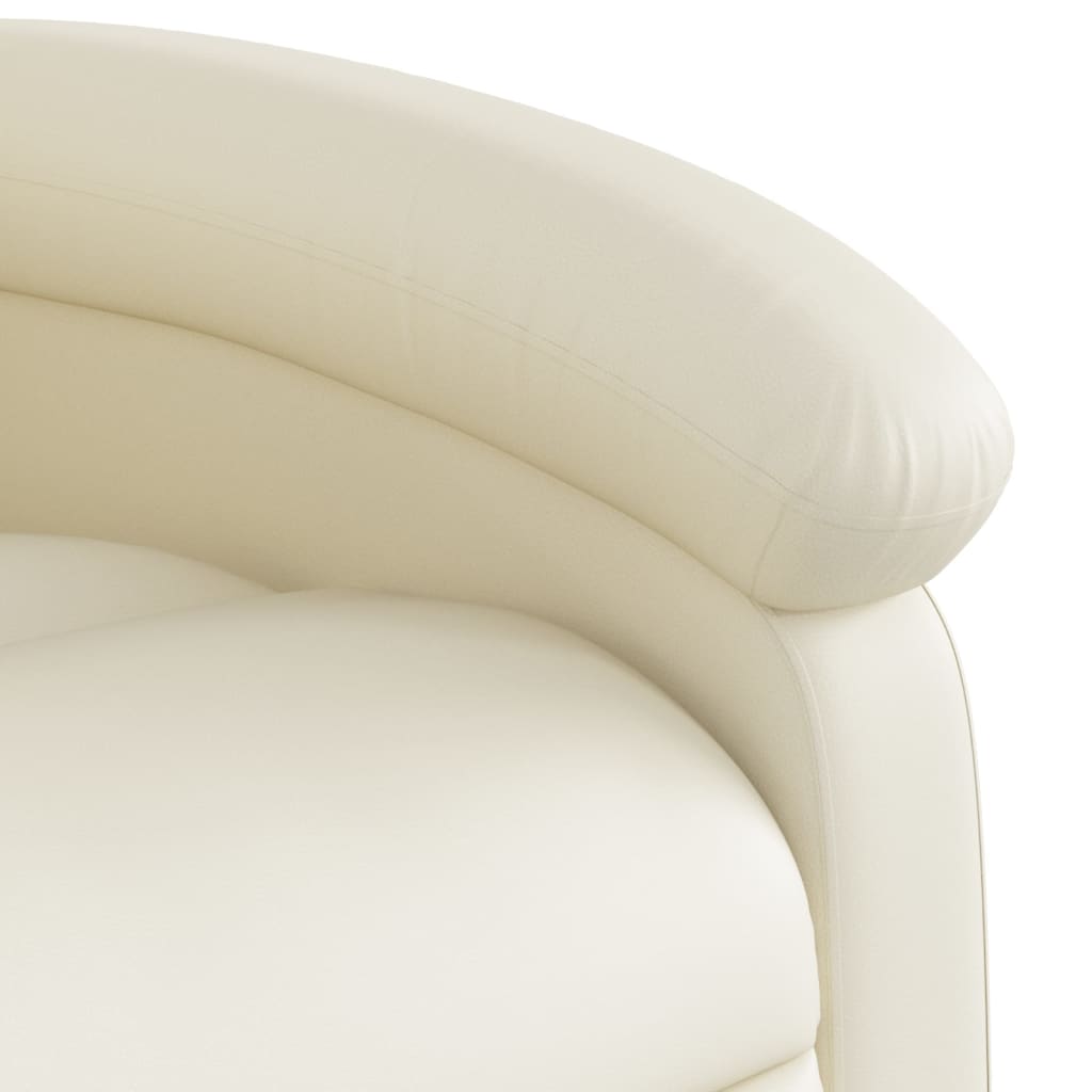 Poltrona Massaggiante Elettrica Reclinabile Crema Similpelle | homemem39