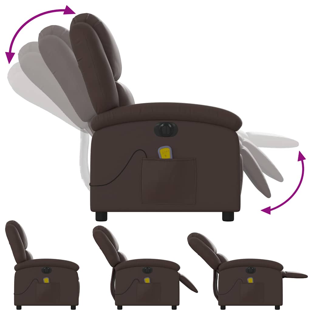 Poltrona Massaggiante Elettrica Marrone in Similpelle | homemem39