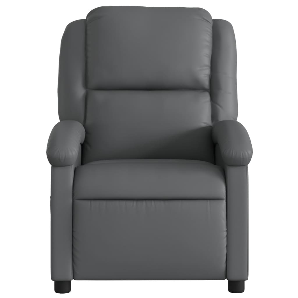 Poltrona Massaggiante Elettrica Reclinabile Grigio Similpelle - homemem39
