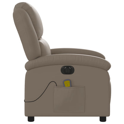Poltrona Reclinabile Massaggio Elettrica Cappuccino Similpelle - homemem39