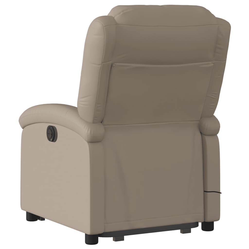 Poltrona Alzapersone Massaggi Reclinabile Cappuccino Similpelle - homemem39