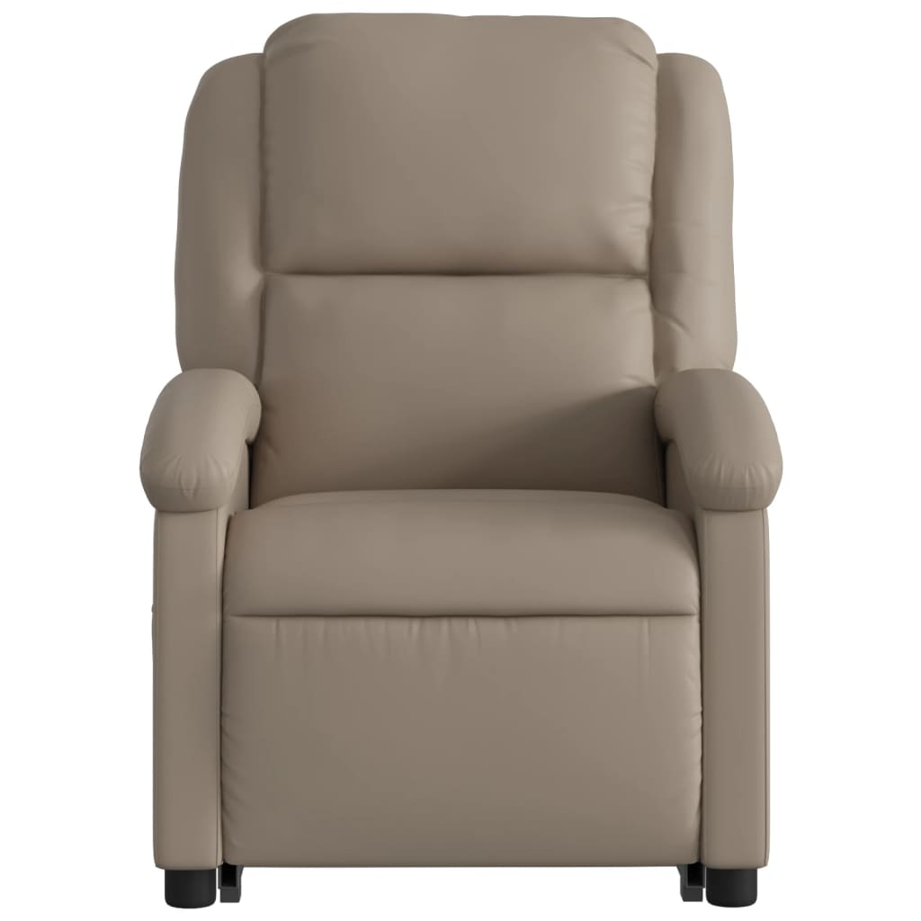 Poltrona Alzapersone Massaggi Reclinabile Cappuccino Similpelle - homemem39