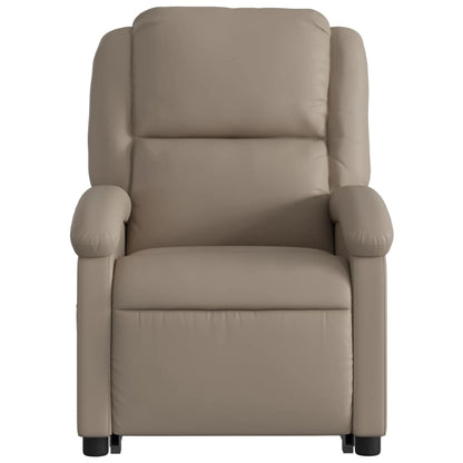 Poltrona Alzapersone Massaggi Reclinabile Cappuccino Similpelle - homemem39