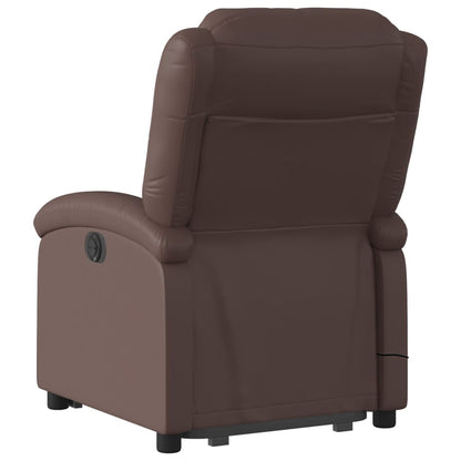 Poltrona Alzapersona Elettrica Reclinabile Marrone Similpelle - homemem39