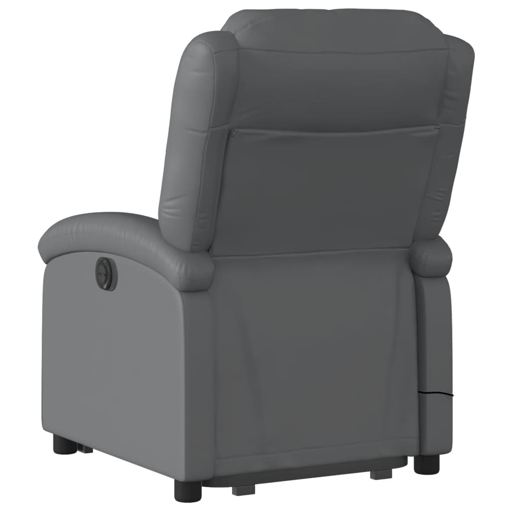 Poltrona Alzapersona Elettrica Reclinabile Grigio in Similpelle - homemem39
