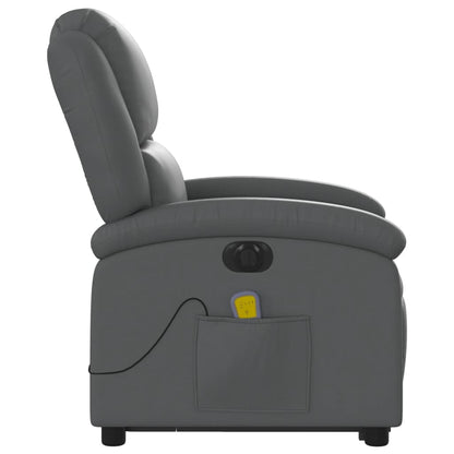 Poltrona Alzapersona Elettrica Reclinabile Grigio in Similpelle - homemem39