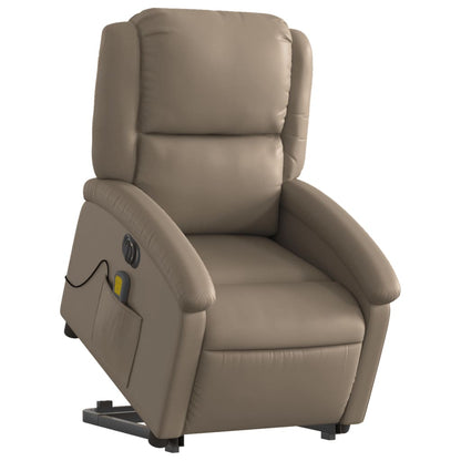 Poltrona Alzapersona Massaggio Elettrica Cappuccino Similpelle - homemem39