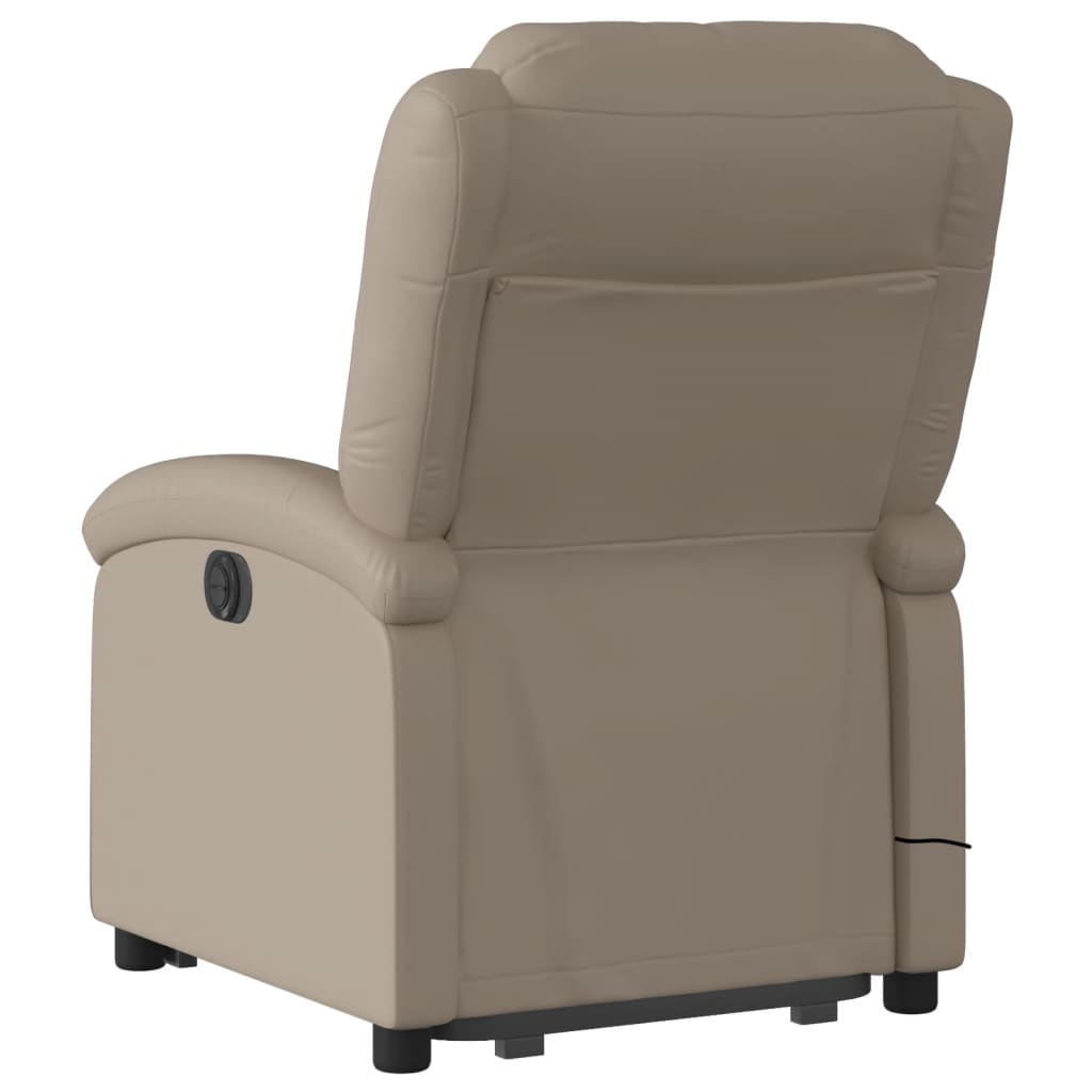 Poltrona Alzapersona Massaggio Elettrica Cappuccino Similpelle - homemem39