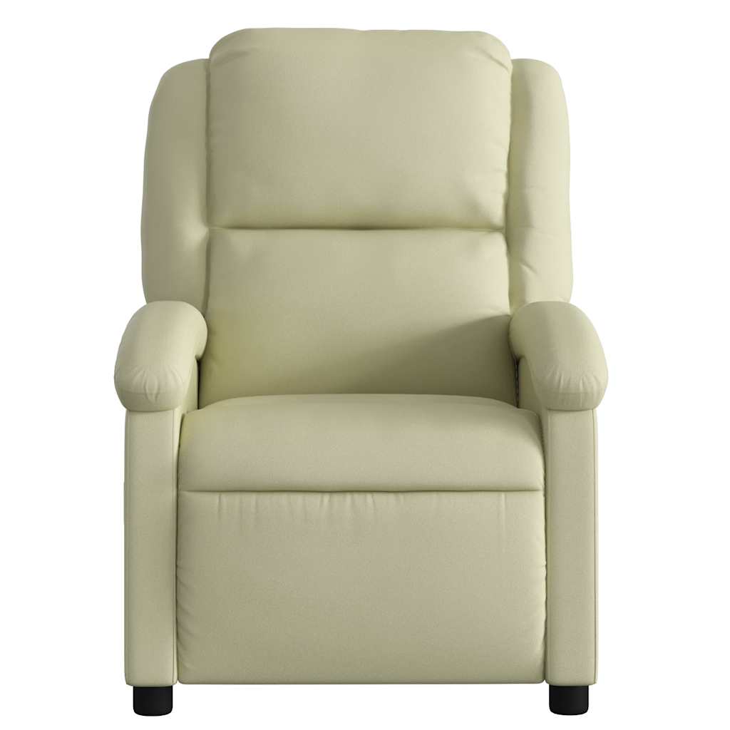Poltrona Reclinabile Elettrica Crema in Vera Pelle | homemem39